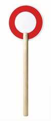 Mark�r. 55 cm lang - 18 cm i dia. Med tr�h�ndtag.Hvid / r�d.